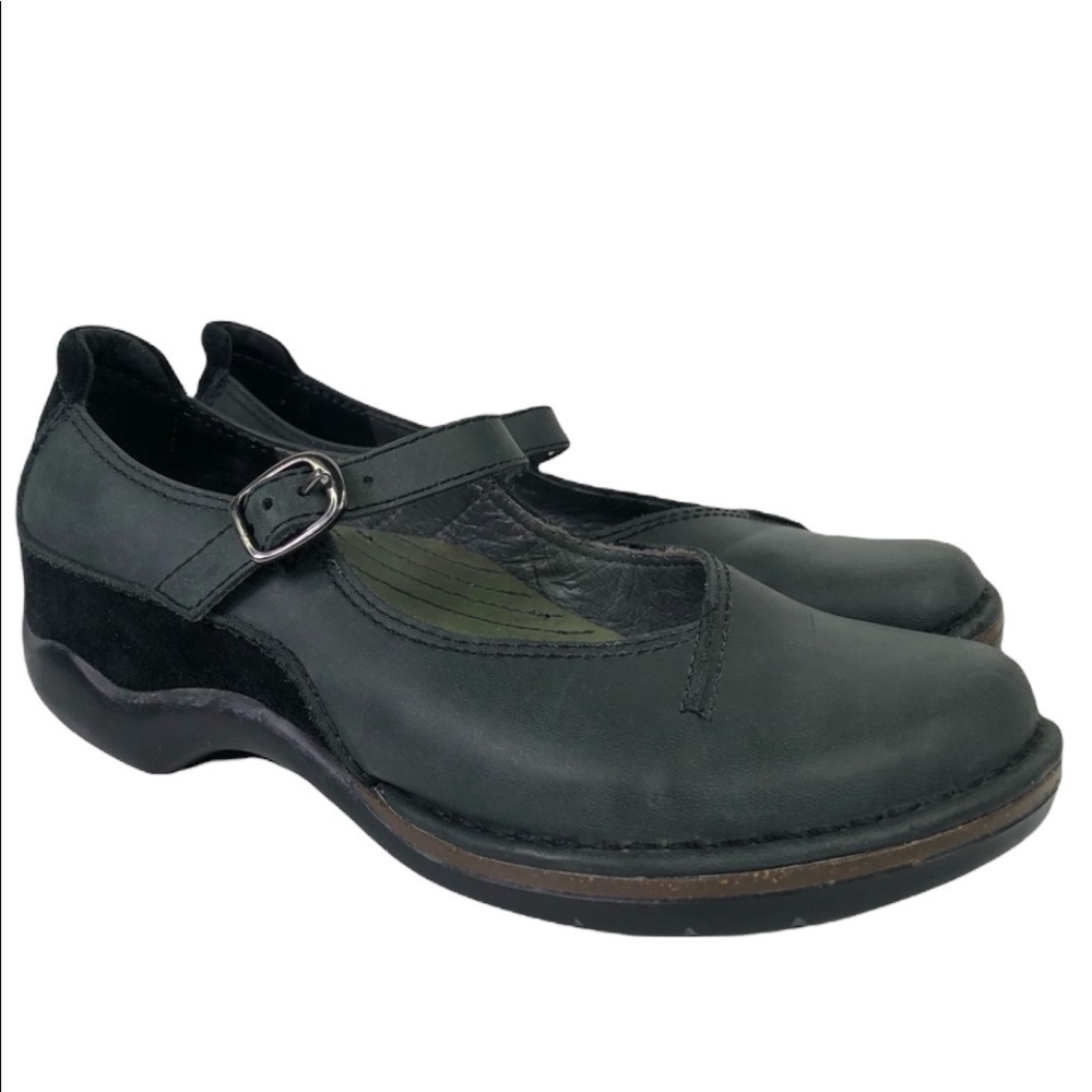 Dansko Black Leather Suede Mary Jane Shoes Size 8.5-9
